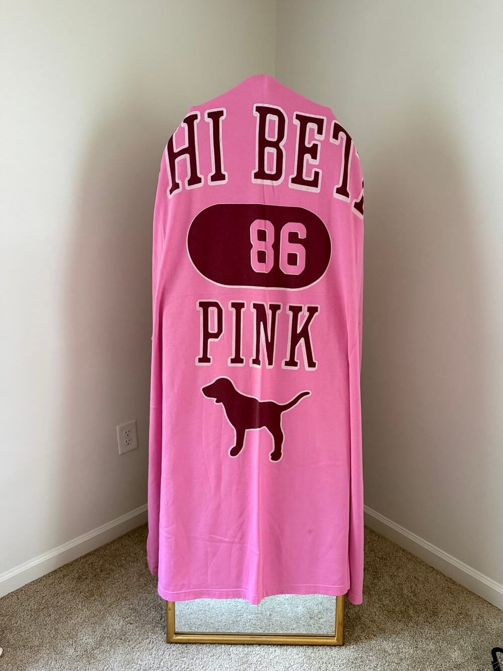 Rare Vintage Y2K Victoria's Secret Pink Dog Phi Beta 86 Stadium Blanket